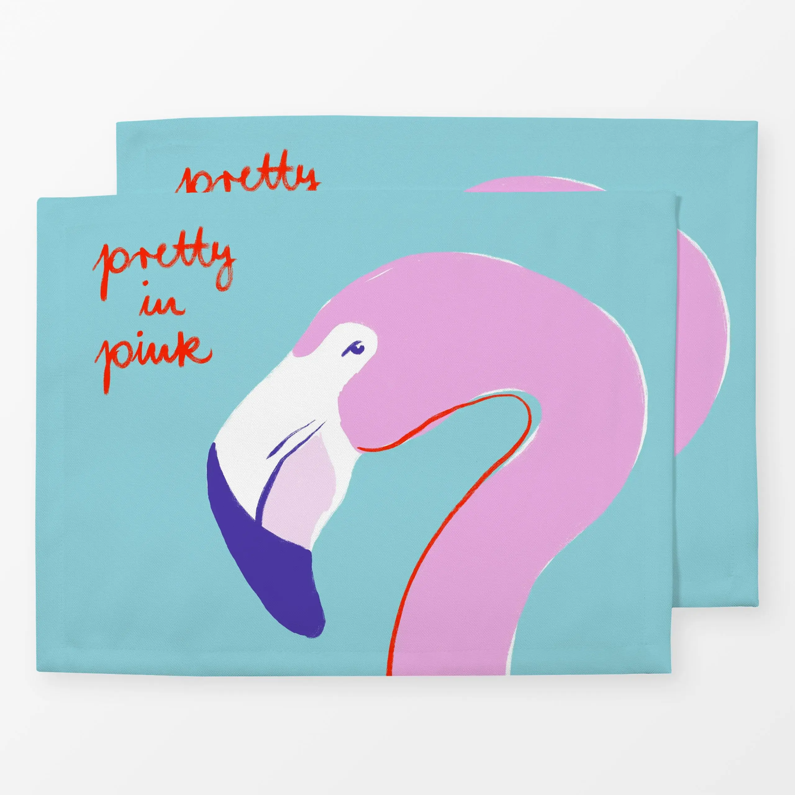 Tischset Summer Flamingo - Sommer, Tiere, Sprüche & Schriftzüge - von „Julia Schumacher"; Flamingo, Sommer, pink, pool, summ...