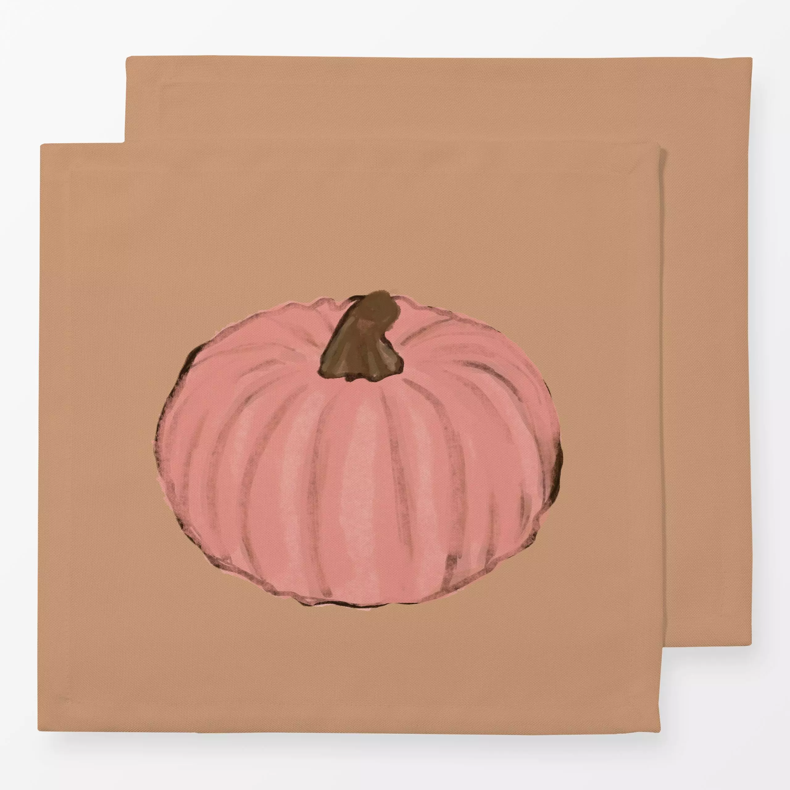 Servietten Rosa Kürbis Auf Braun - Herbst - von „Alisa Knöß"; geschenkidee, Herbstdeko, handgemalt, Gartendeko, outdoorkisse...