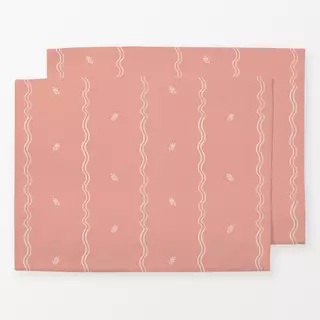 Tischset little leaves rosa