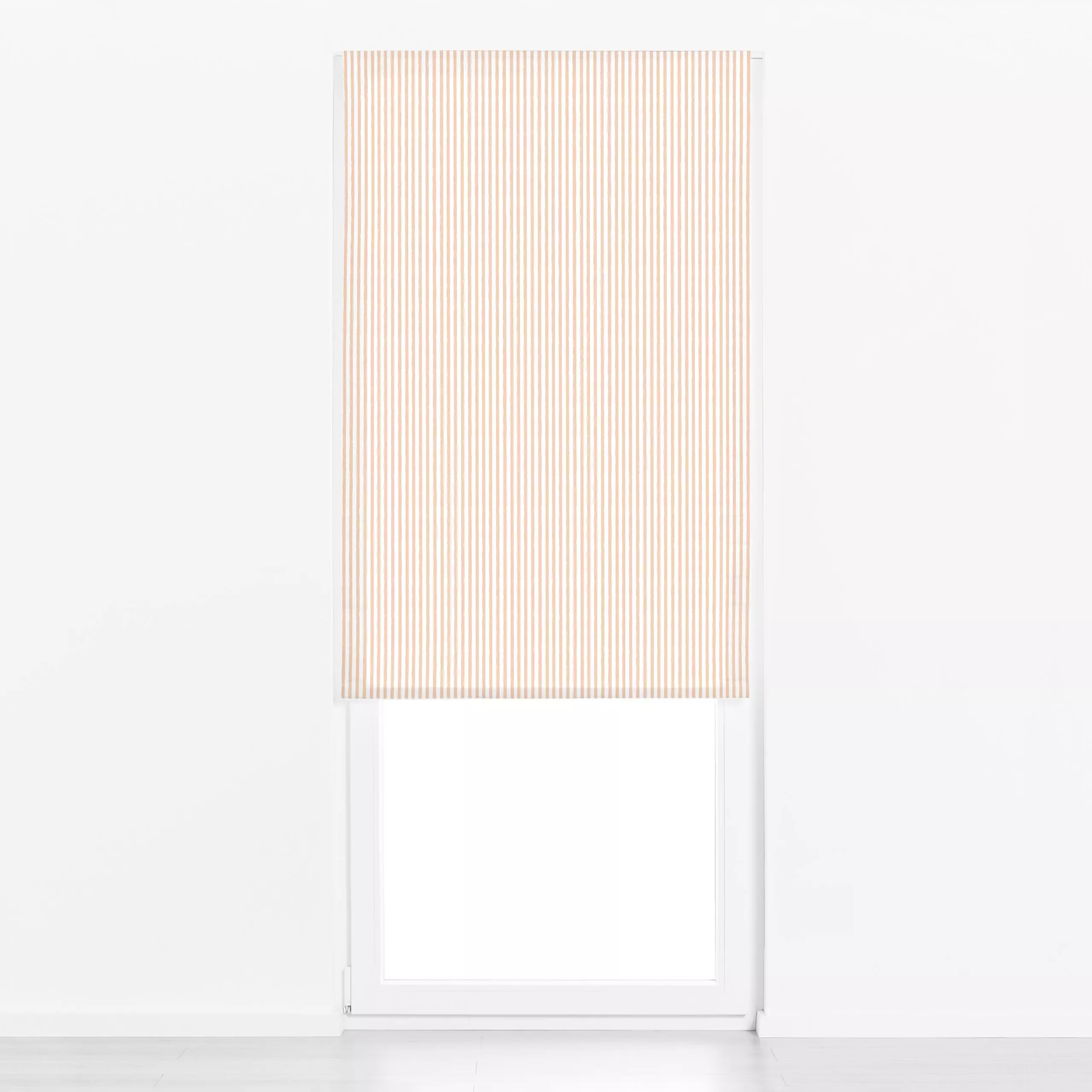 Raffrollo Streifen weiß-peach - Symbole & Muster - von „Sara Maria"; boho, hippie, Kinder, Streifen, Orange, Scandi, Nordisc...