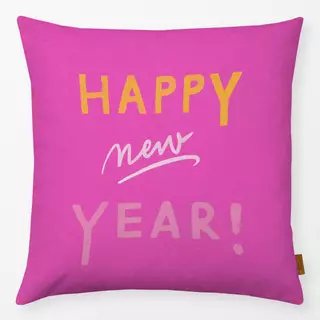 Kissen Happy New Year pink & yellow
