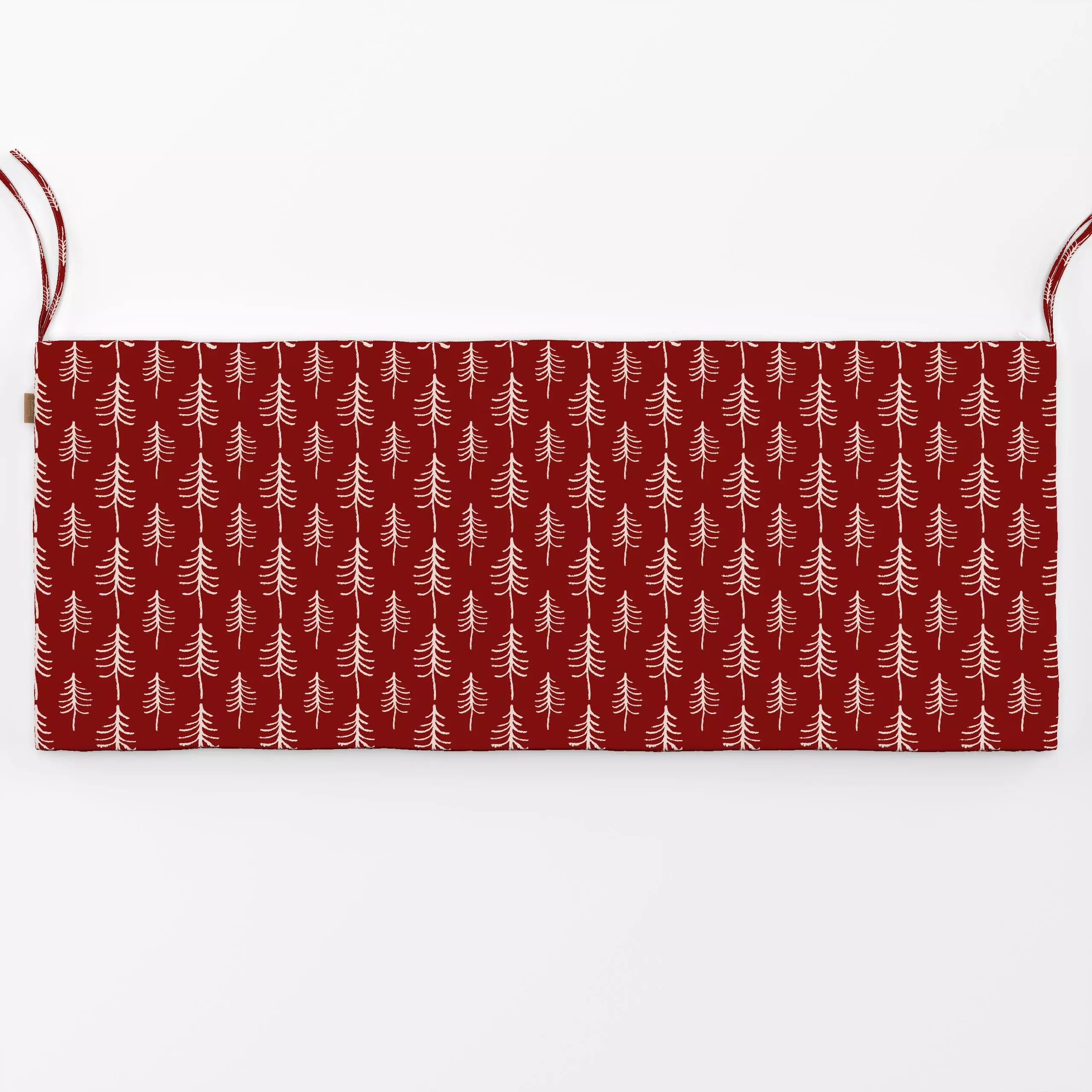 Bankauflage Weihnachtsbäume auf rot - Weihnachten, Winter - von „Uta Naumann"; skandinavisch, Bäume, Hygge, Tannenbaum, Weih...