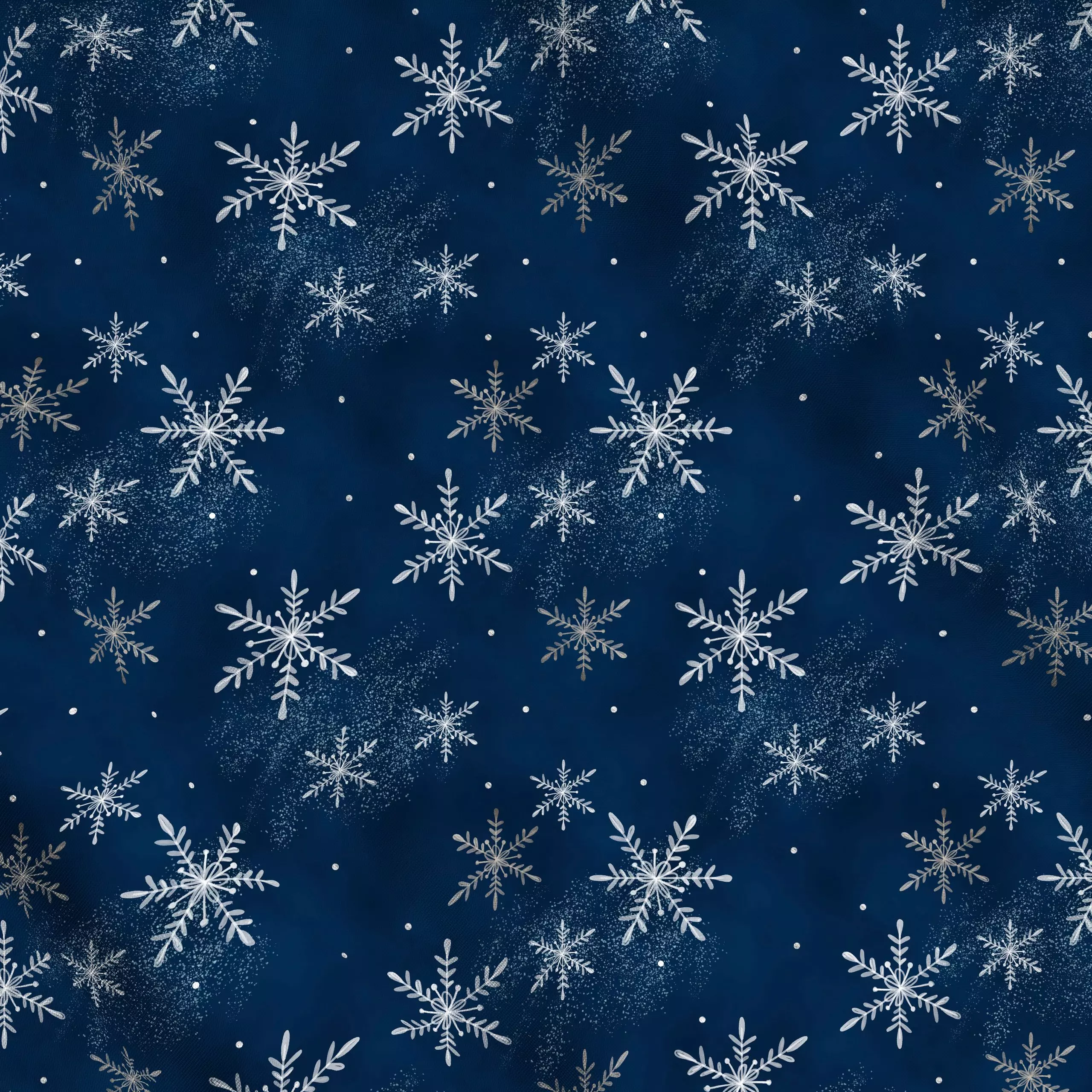 Meterware Let It Snow Blue - Weihnachten, Winter - von „Andrea Haase"; Schneeglöckchen, Schneeflocken, Weihnachten, weihnach...