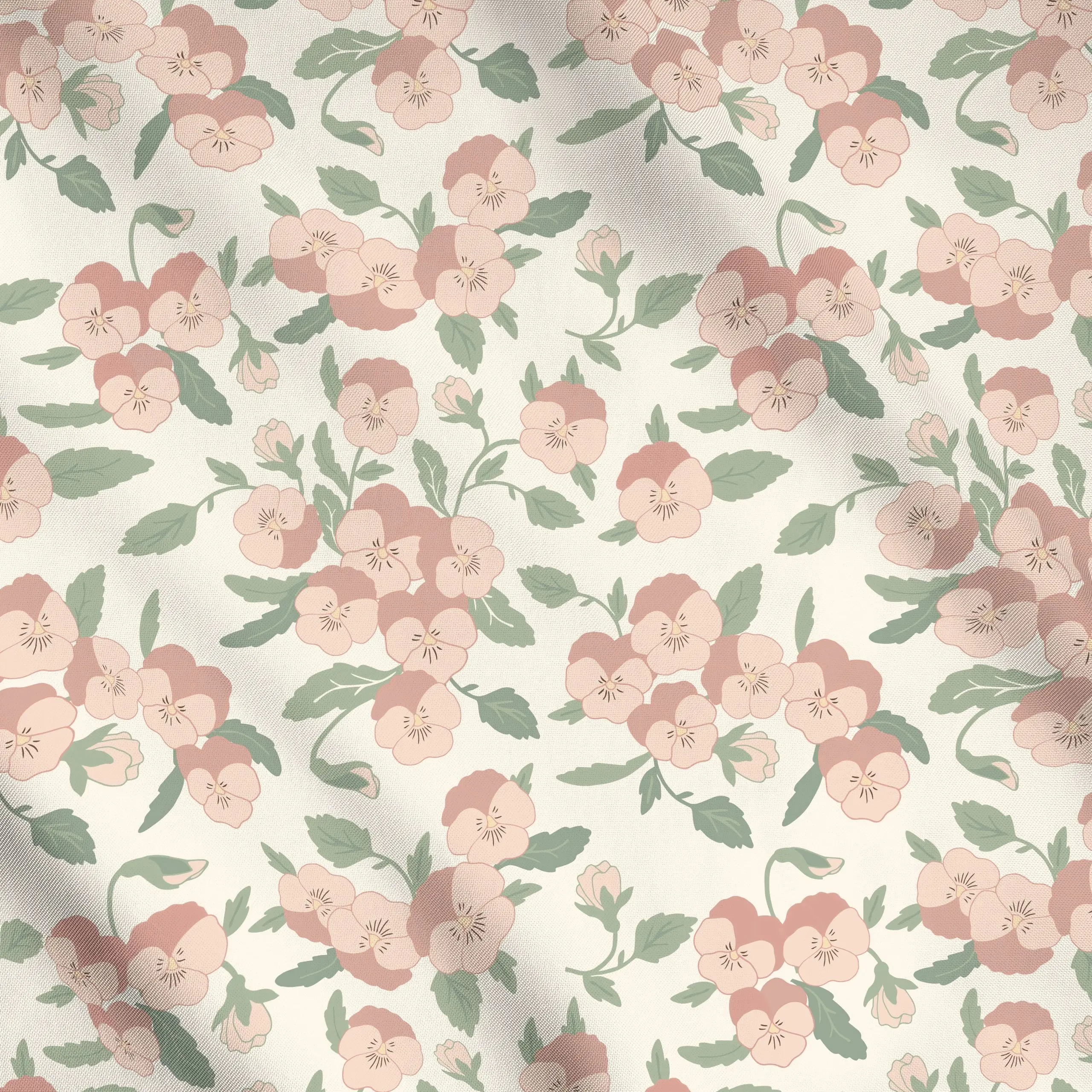 Meterware Wilde Veilchen Rosenholz, Blumen, Sommer, von Lena Living x tiny goods studio