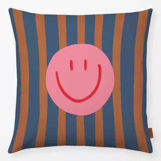 Kissen Smile Stripes blau