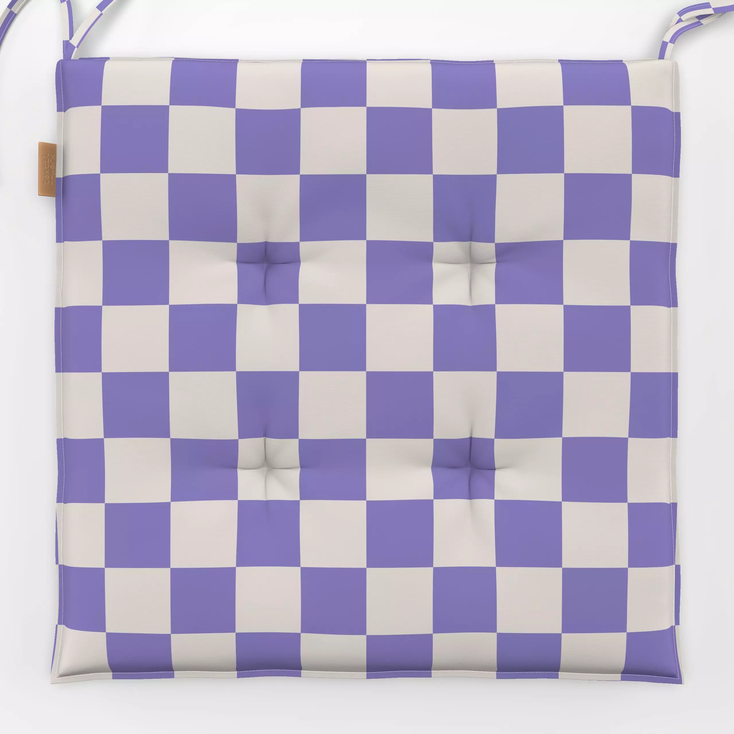 Sitzkissen Checks Winterviolett - Symbole & Muster - von „textilwerk"; Illustration, skandinavisch, Weihnachten, beige, weih...