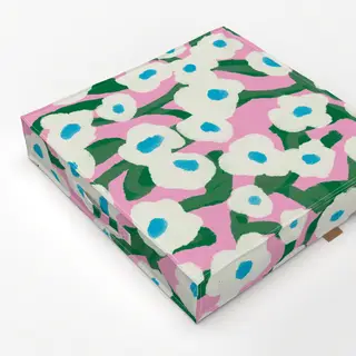 Bodenkissen Blumenranken rosa weiß