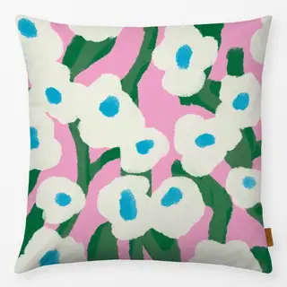 Kissen Blumenranken rosa weiß