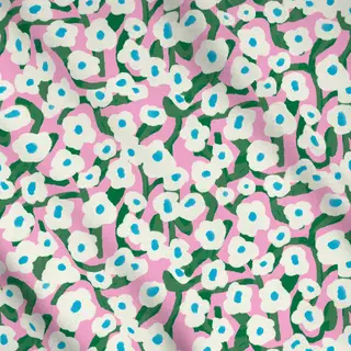 Meterware Blumenranken rosa weiß