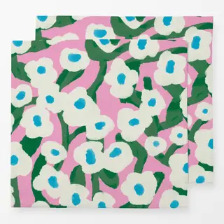 Servietten Blumenranken rosa weiß