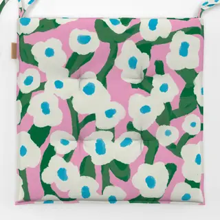 Sitzkissen Blumenranken rosa weiß