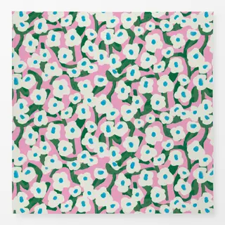 Tischdecke Blumenranken rosa weiß