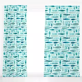 Dekovorhang Down By The Sea turquoise II