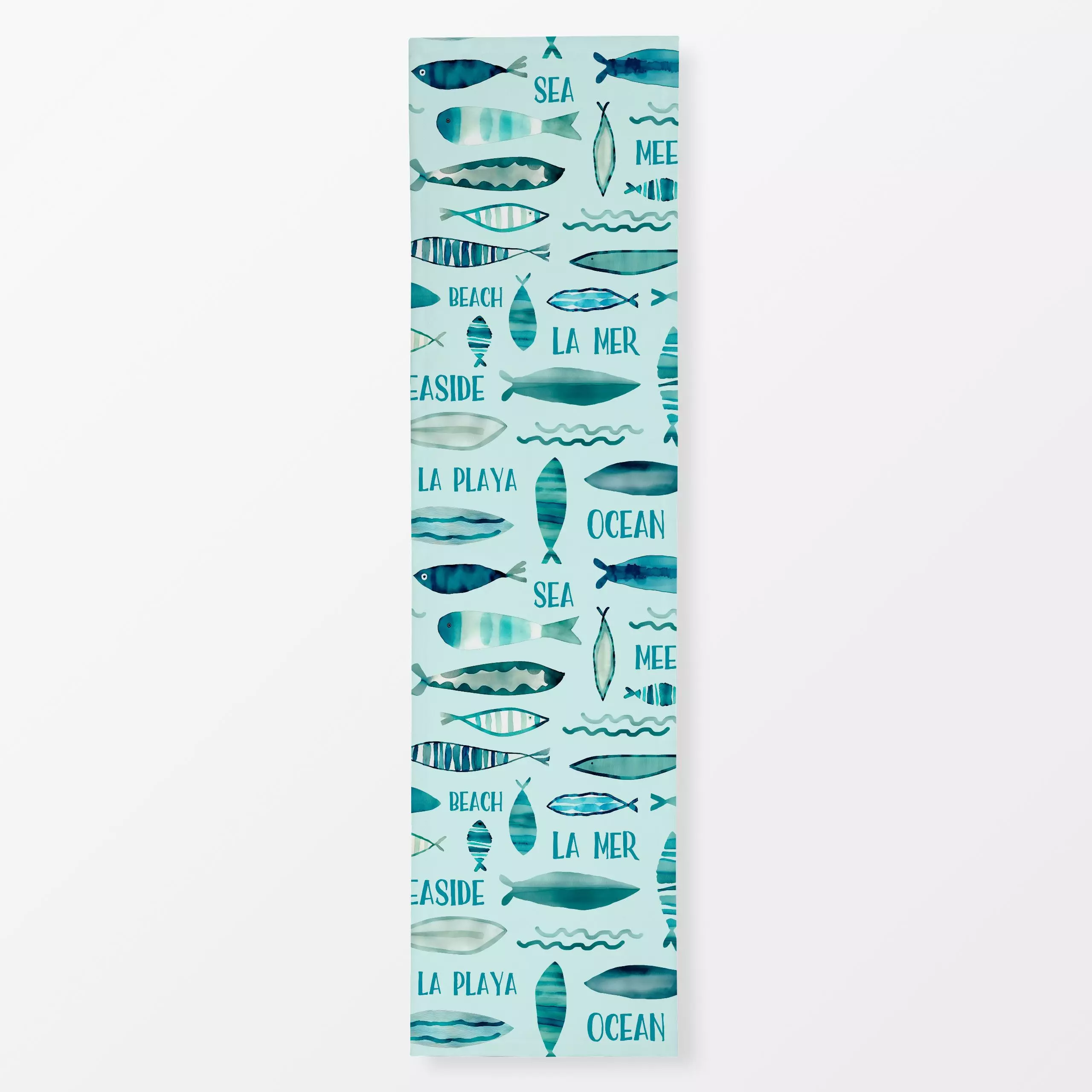 Tischläufer Down By The Sea turquoise II, Spruch, Tiere, Sommer, von Andrea Haase