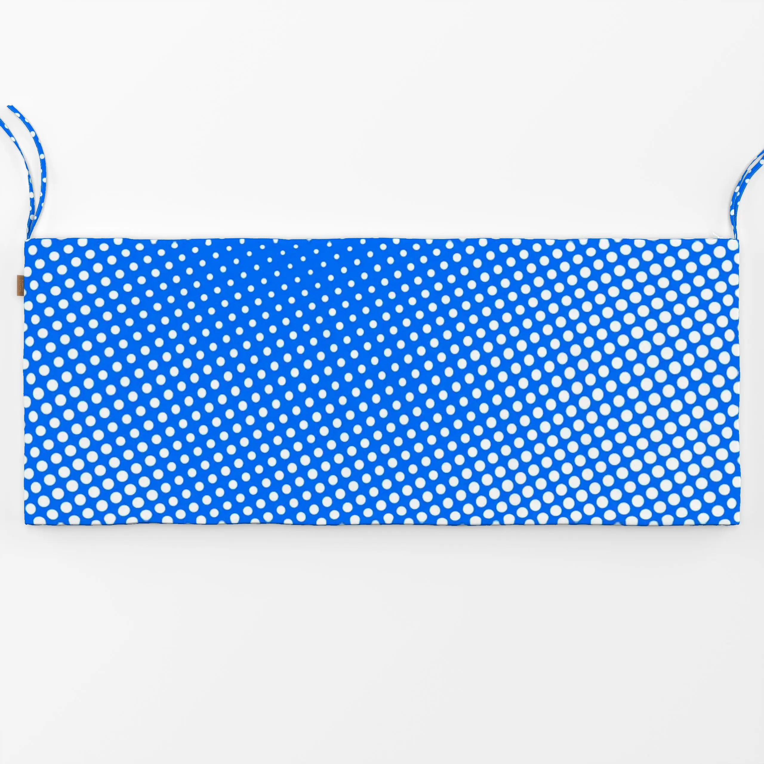 Bankauflage Punktierte Birne - Sommer, Früchte - von „Studio Daniel Gremme"; Obstsalat, Birne, blau, Weiss, fruchtsalat