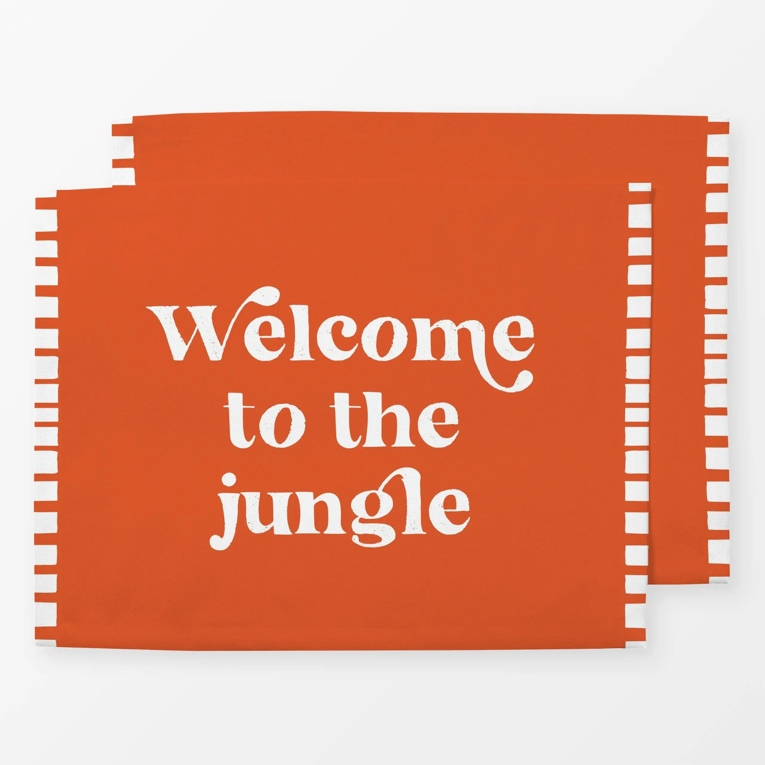 Tischset Welcome to the jungle orange, tropisch, Spruch, Sommer, von moDeern Design Studio