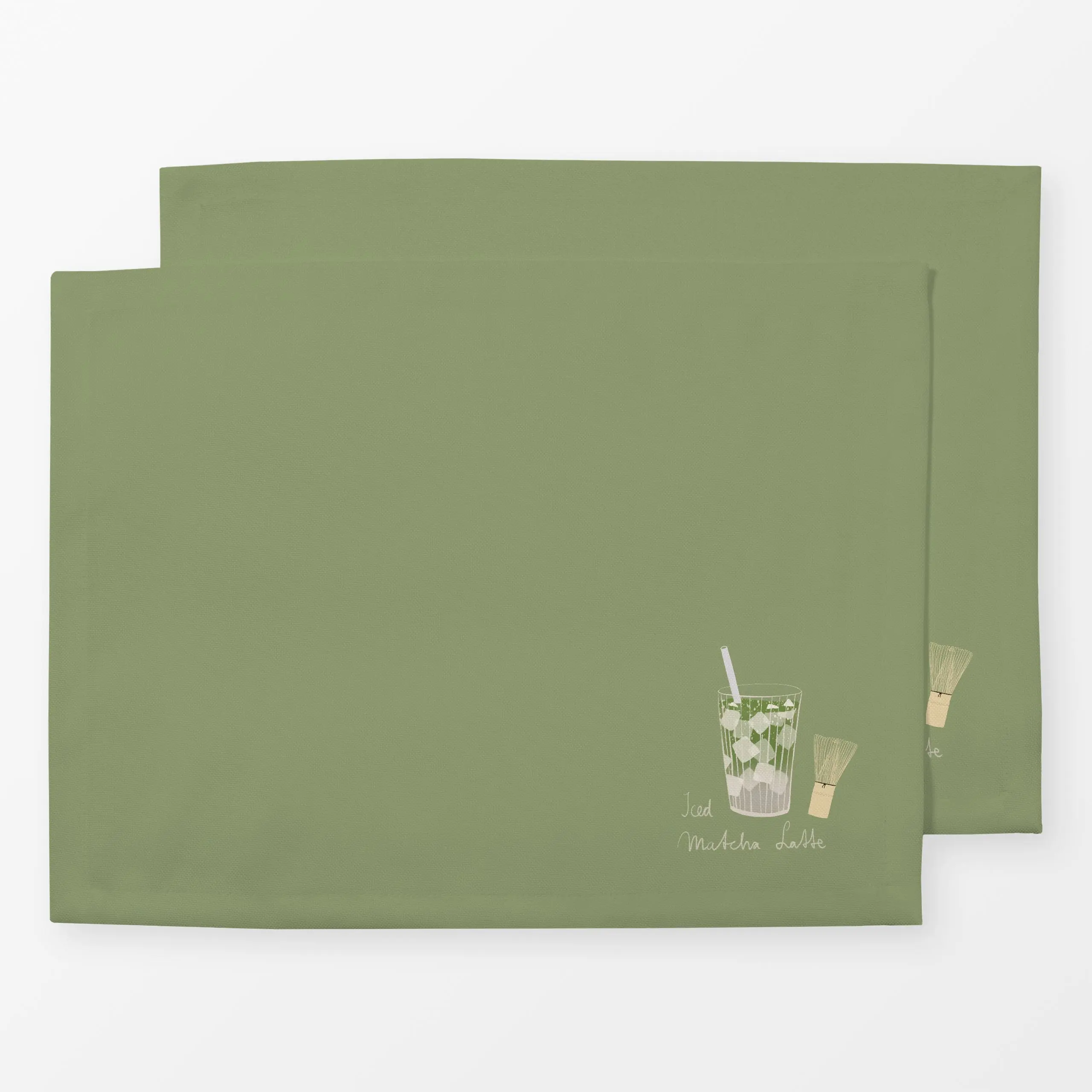 Tischset Iced Matcha Latte Hellgrün - Küche, Essen & Trinken - von „Sophie Augustin Illustration"; Tee, tea, teatime, Drinks...