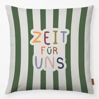 Kissen Zeit für uns - Streifen grün