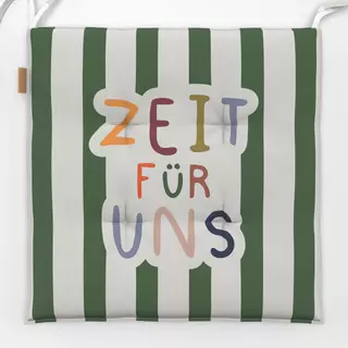 Sitzkissen Zeit für uns - Streifen grün