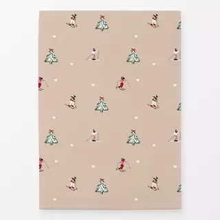 Geschirrtücher Skifahrer Herzen beige