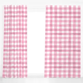 Dekovorhang Karo Gingham Watercolor Pink
