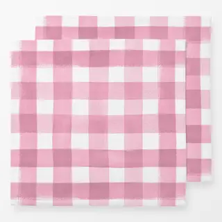 Servietten Karo Gingham Watercolor Pink