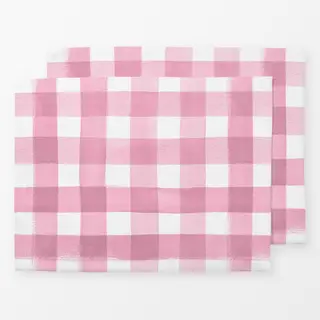 Tischset Karo Gingham Watercolor Pink