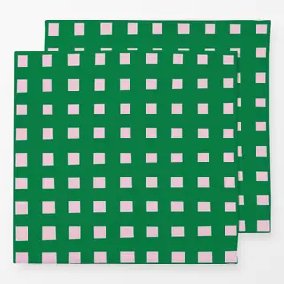 Servietten Checks Grün Rosa