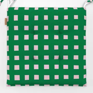 Sitzkissen Checks Grün Rosa