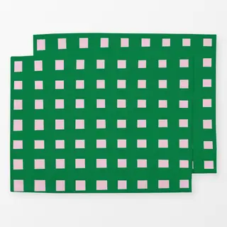 Tischset Checks Grün Rosa