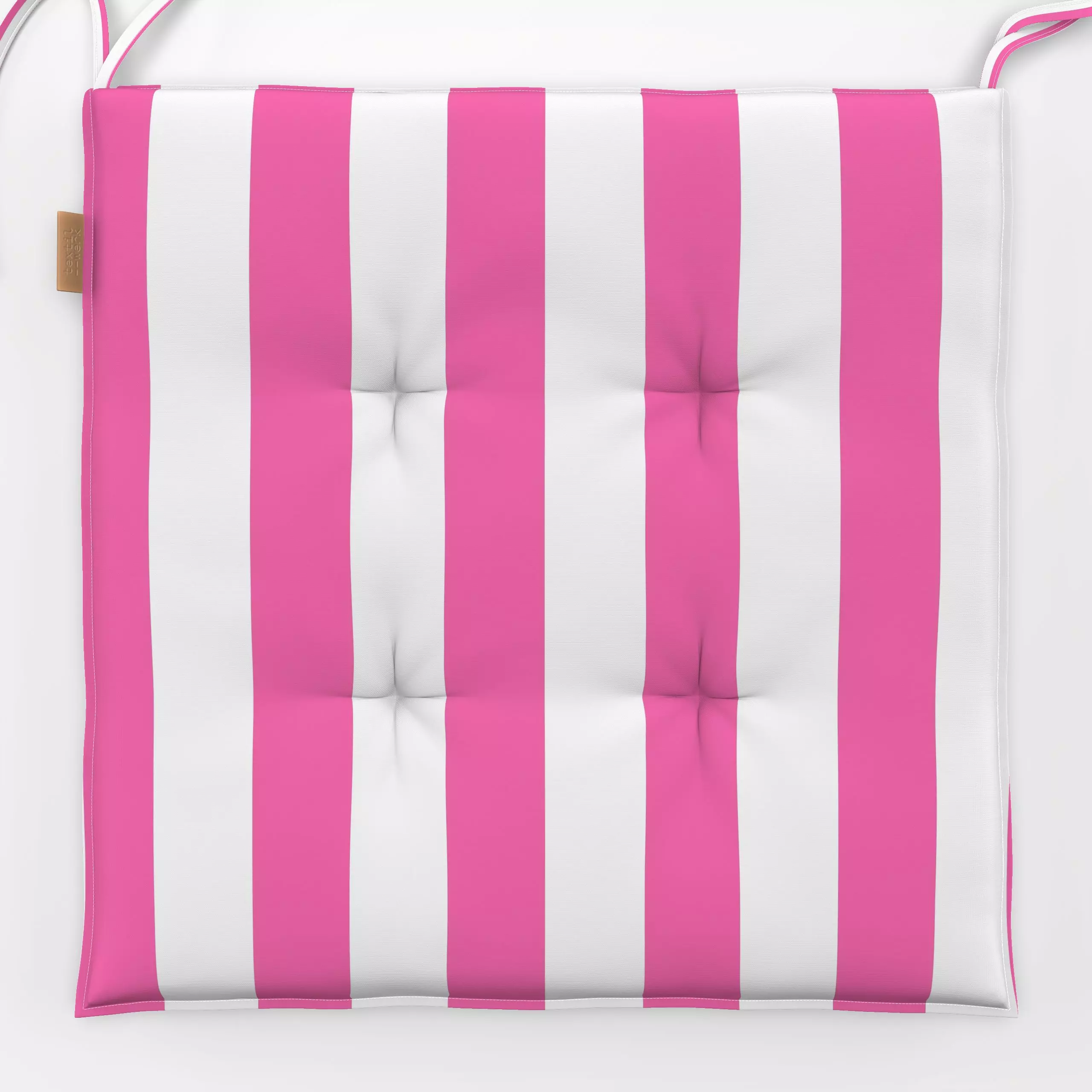 Sitzkissen Streifen pink weiß - Symbole & Muster - von „Lisa Jasmin Bauer"; Streifen, Sommer, pink, farbenfroh, gestreift, t...
