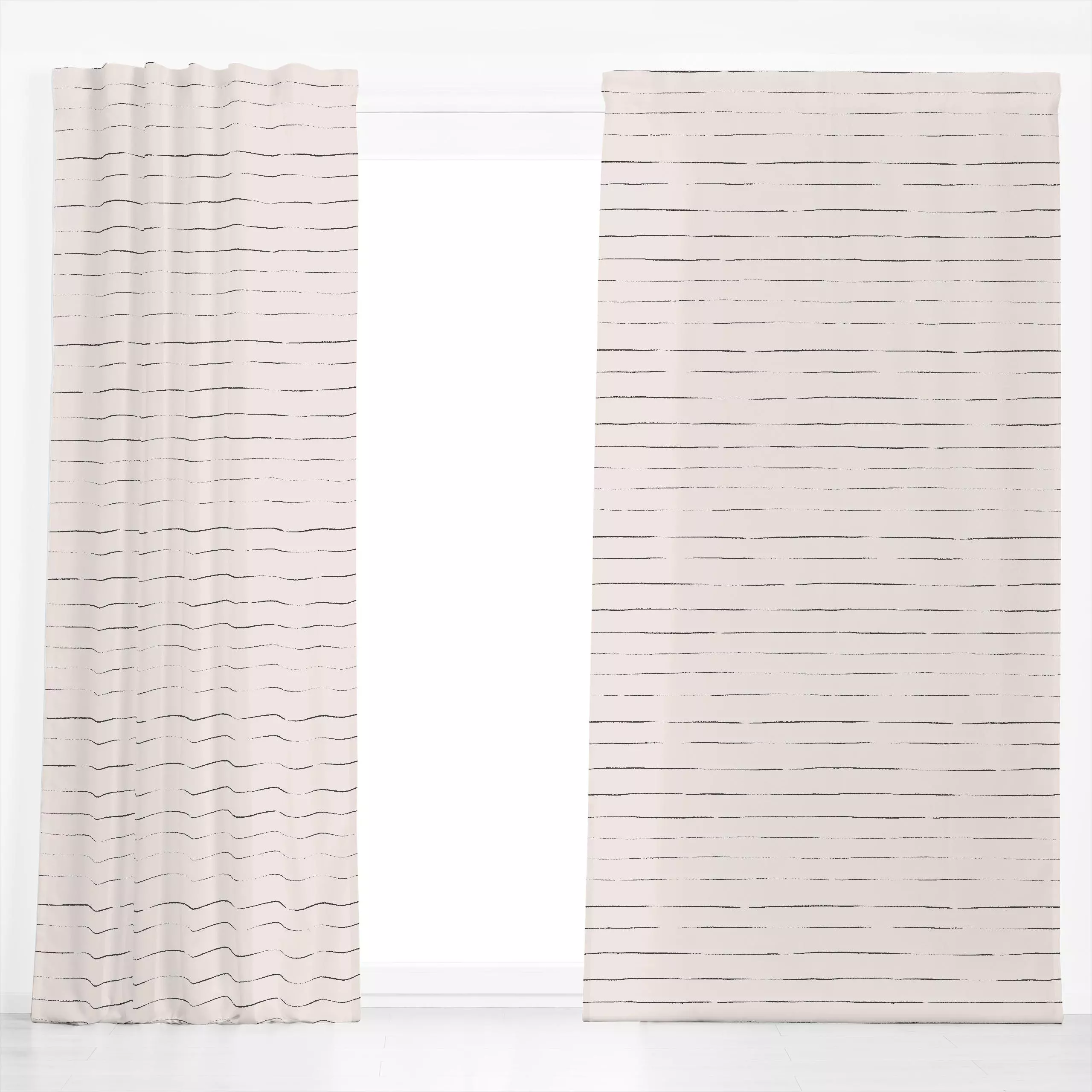 Dekovorhang Stripes soft beige - Symbole & Muster - von „Julia Schumacher"; minimal, Streifen, lineart, gestreift, juliaschu...