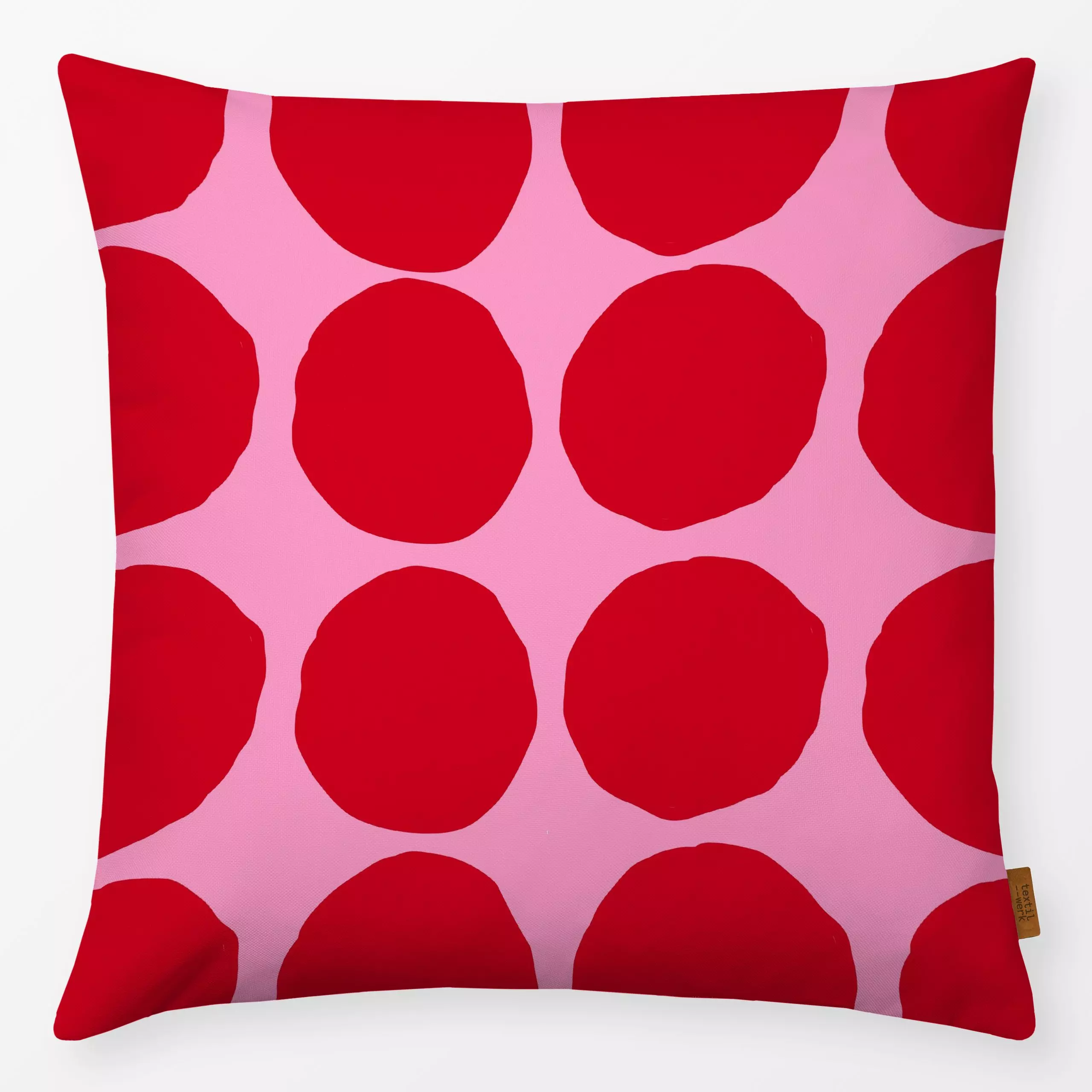 Kissen Punkte treffen Rosa & Rot - Symbole & Muster - von „Ursula Tücks"; Muster, Punkte, rosa, kleingemustert, Kissen, tren...