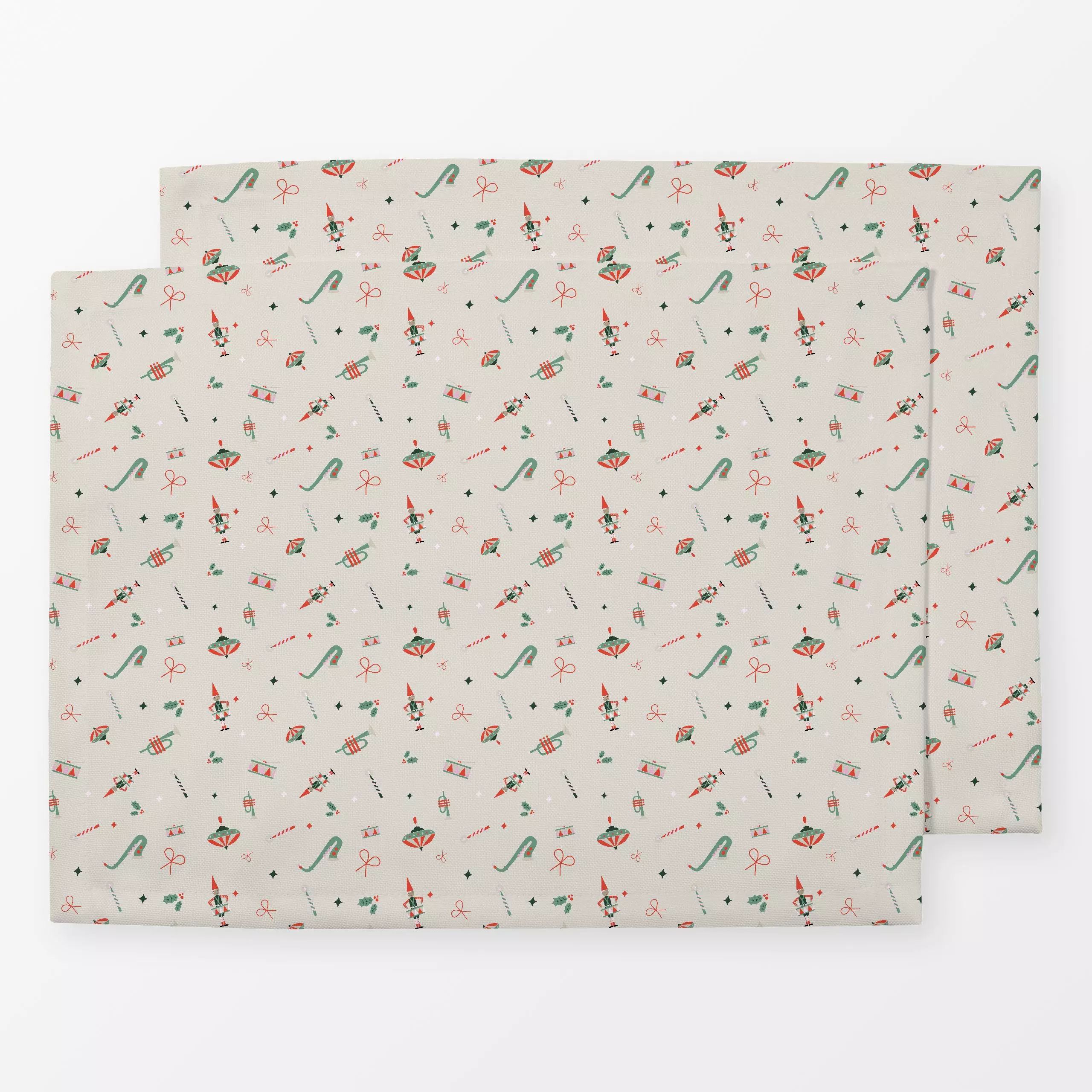 Tischset Weihnachten Musik Muster - Weihnachten - von „Carolin Vonhoff"; Muster, schleife, gruen, Kerzen, Musik, gemustert, ...