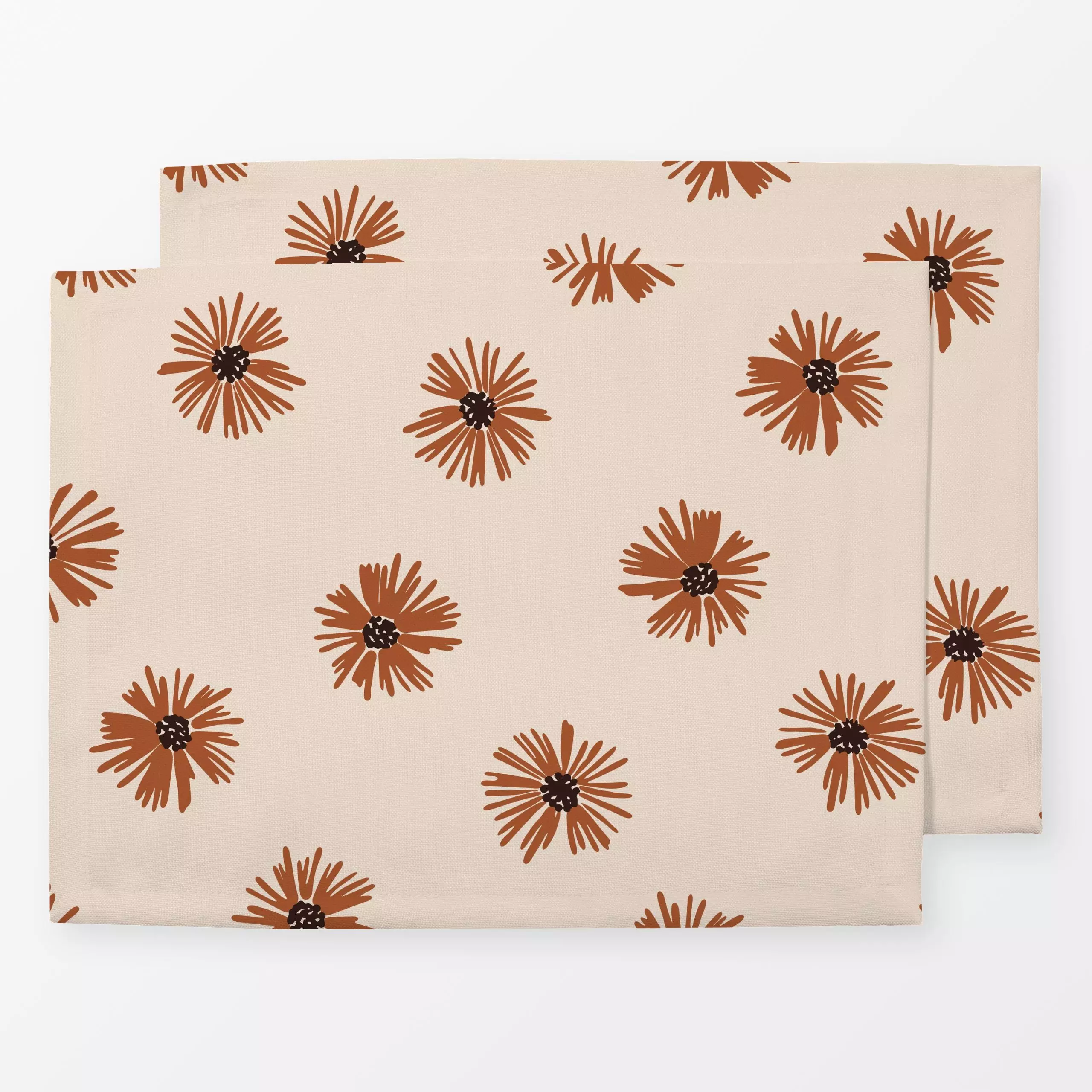 Tischset Astern Allover beige - Blumen & Florales, Herbst - von „moDeern Design Studio"; Blumen, Herbst, Herbstdeko, herbstl...