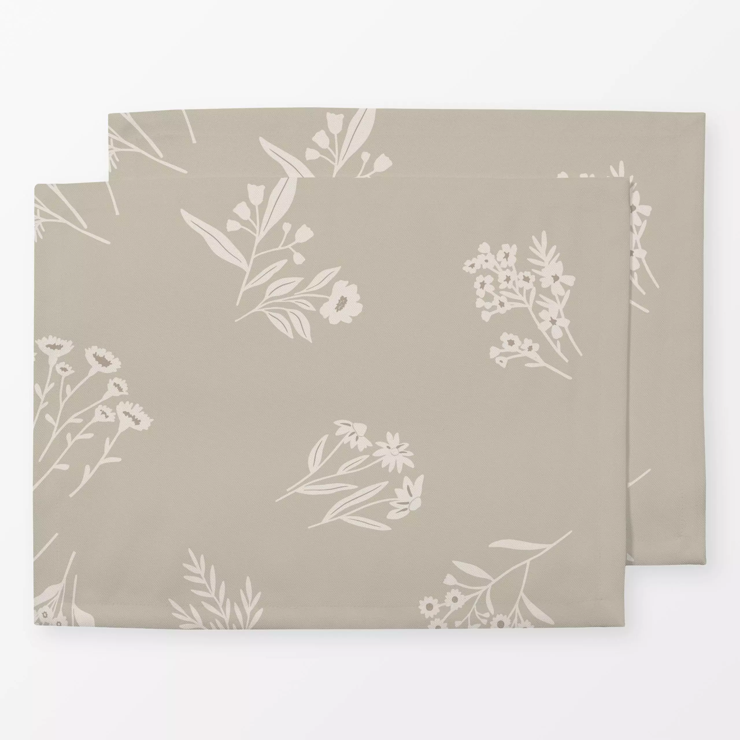 Tischset Wildblumen Beige - Blumen & Florales - von „Studio Kesse"; Trockenblumen, Blüten, Wildblumen, Hygge, Herbstdeko, ro...