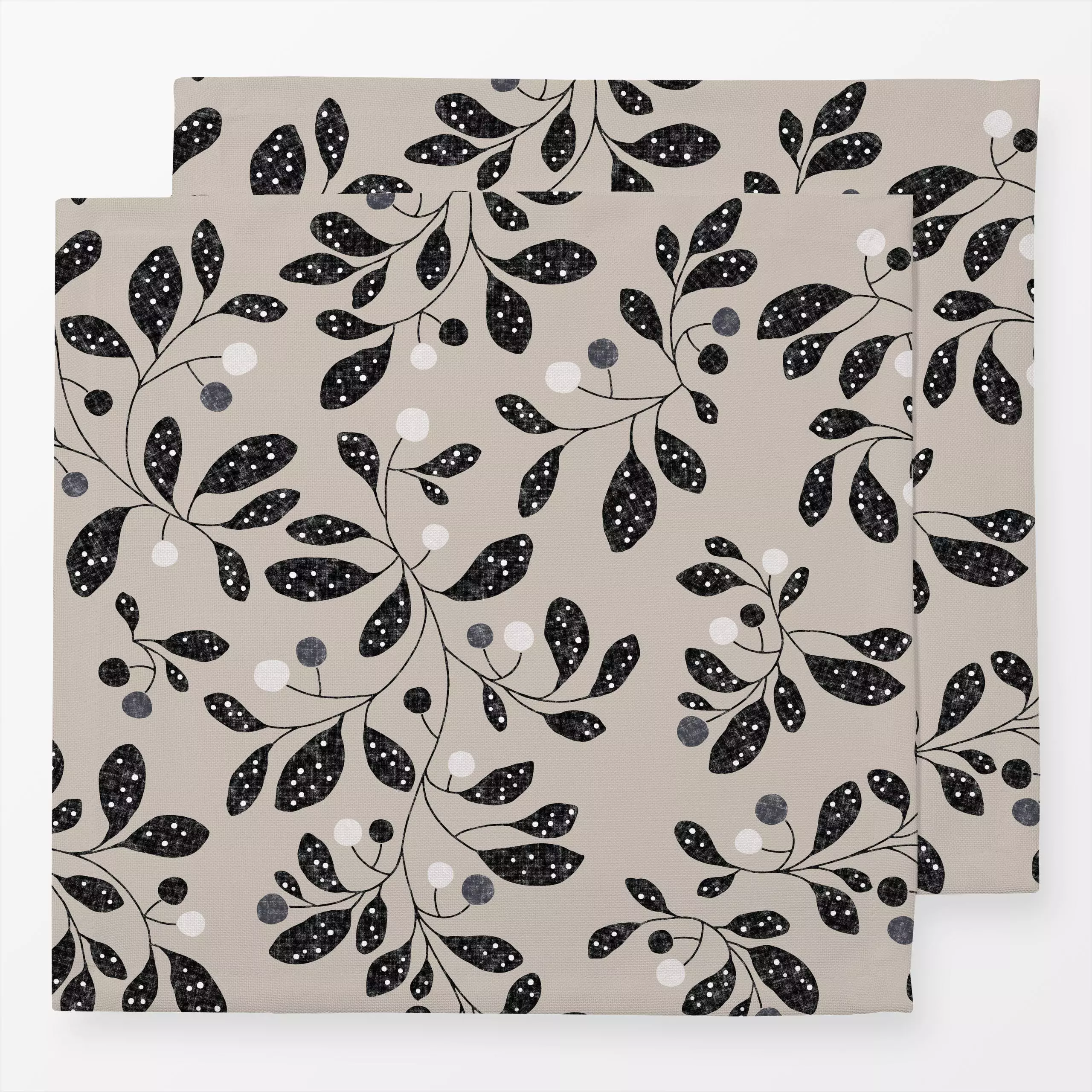 Servietten Ranke Beige - Blumen & Florales, Natur & Landschaft - von „Studio Kesse"; boho, minimal, Punkte, Pflanzen, Hygge,...