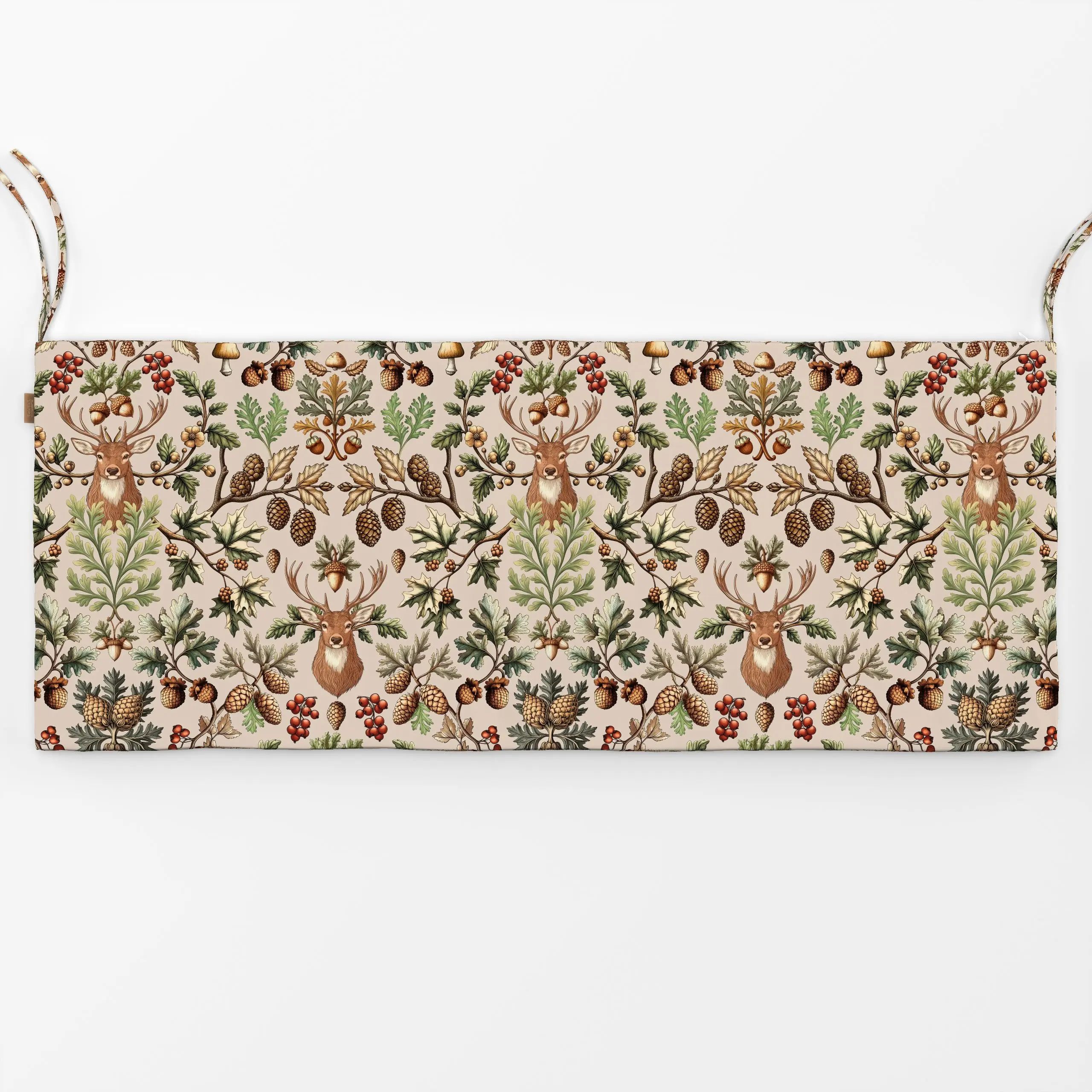 Bankauflage Woodland Wildlife Beige - Herbst, Natur & Landschaft, Pflanzen & Botanik - von „Andrea Haase"; Beeren, Wald, Tan...