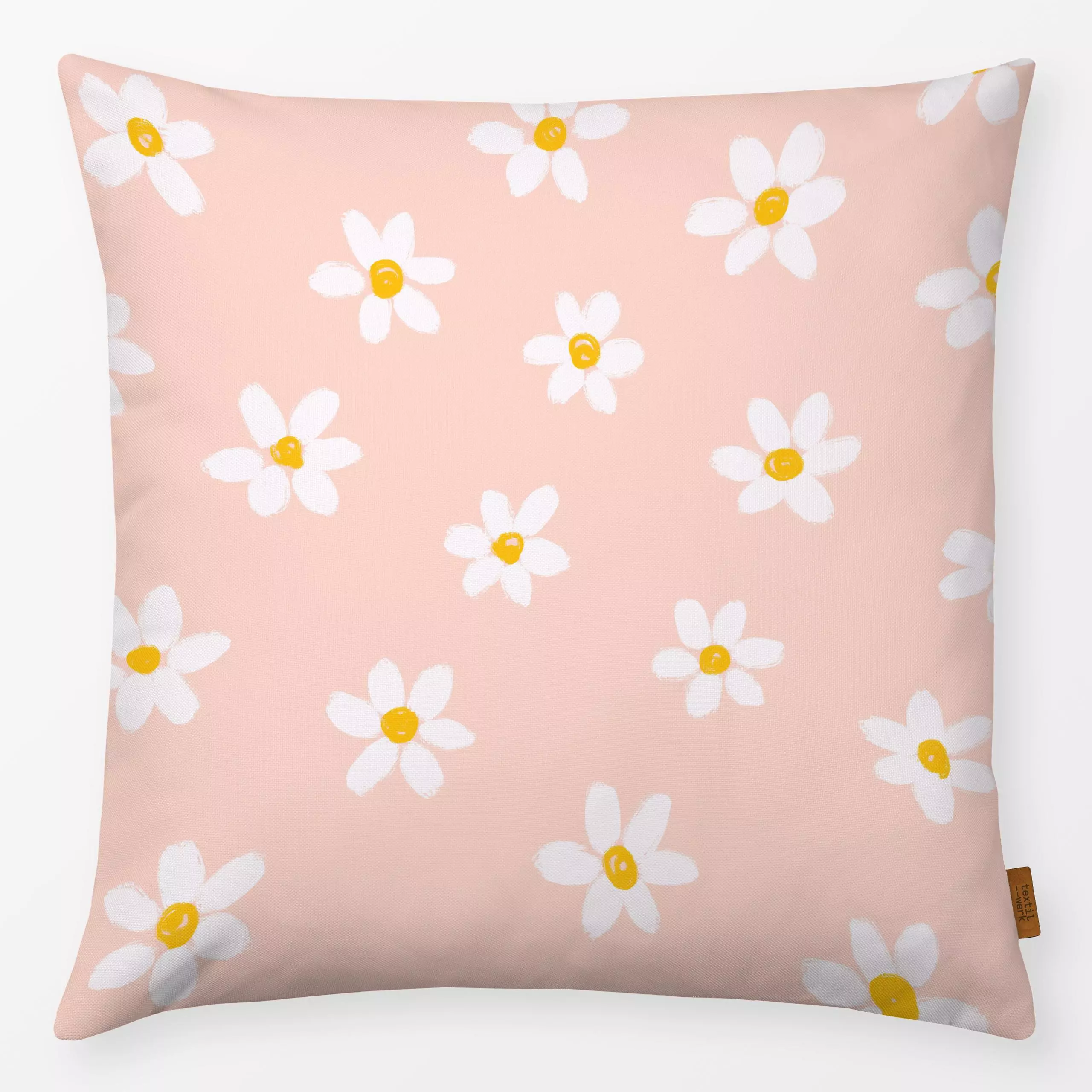 Kissen Gänseblümchen rosa - Blumen & Florales - von „Janna Schipper"; rosa, Blumen, Blüten, floral, Gaensebluemchen
