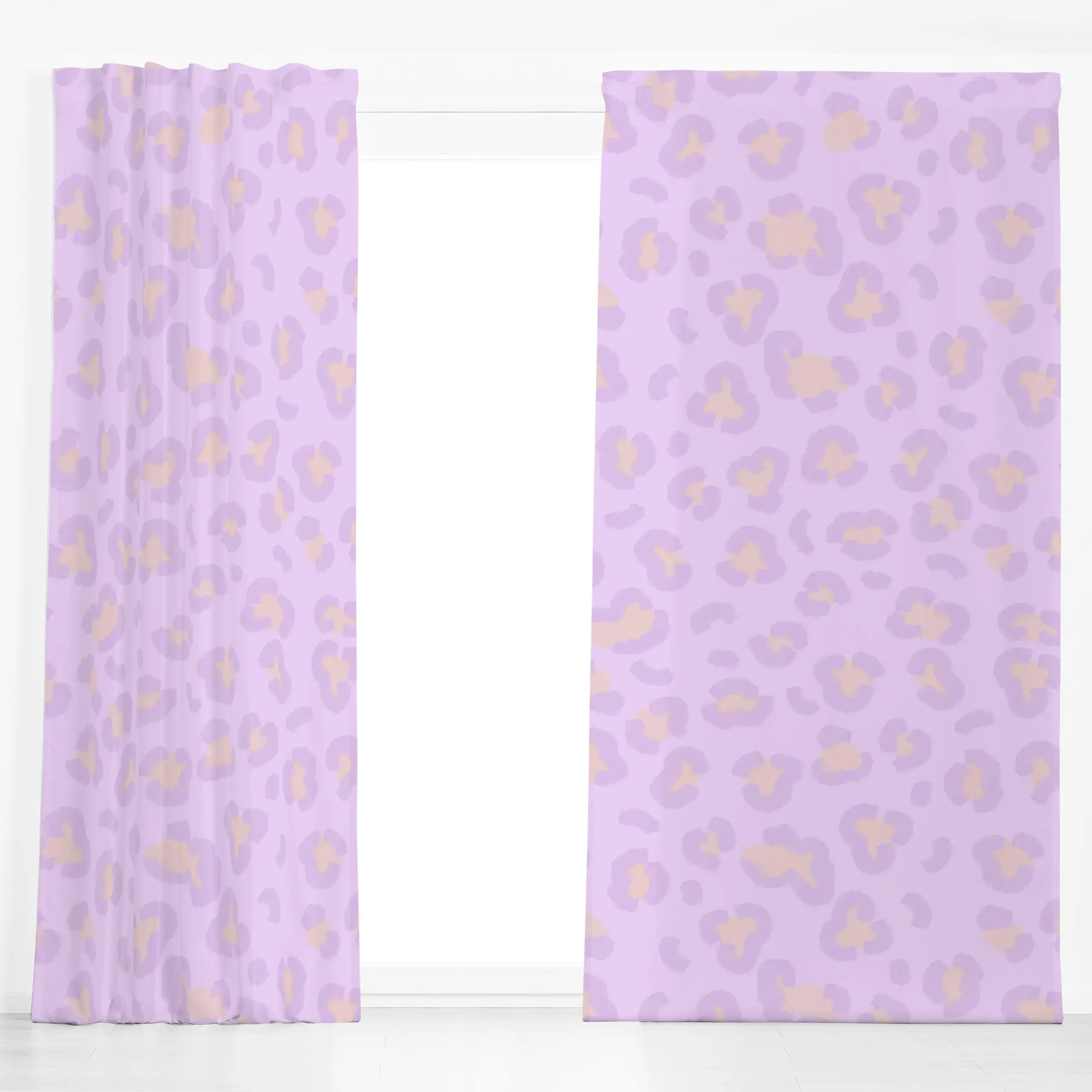 Dekovorhang Leo Print Lila - Symbole & Muster, Safari & Dschungel - von „lena marie design"; Leo, Leopard, Leopards, leomust...