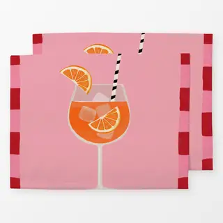 Tischset Drink Rahmen rot pink