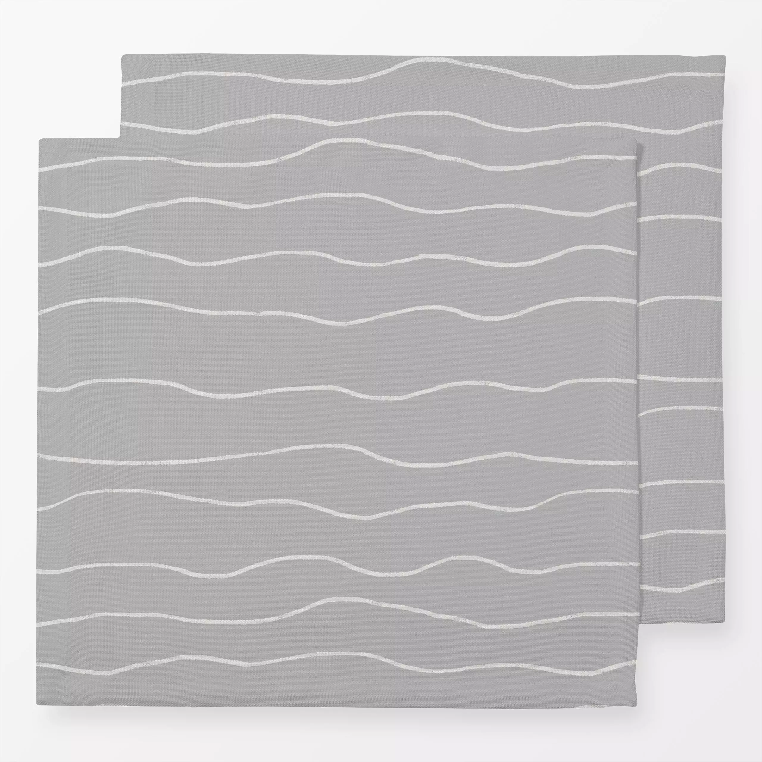 Servietten Wasser Grau Dunkel - Symbole & Muster - von „textilwerk x hejmelig"; grau, wellen, hejmelig, sommerhus, heimelig