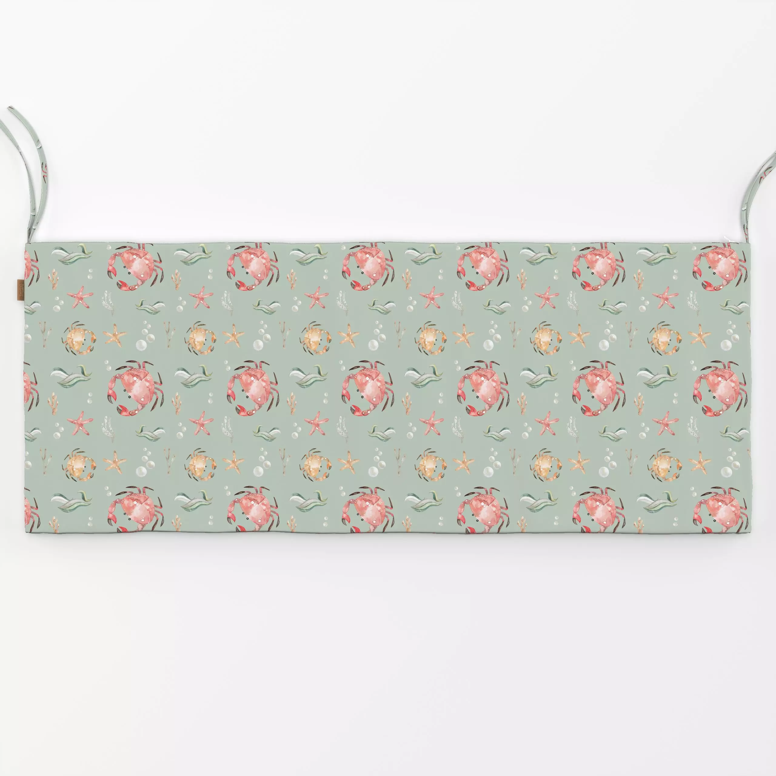 Bankauflage Summertime Light Green - Sommer, Tiere - von „Sabrina Ziegenhorn"; Aquarell, Meer, Meerestiere, Sommer, Urlaub, ...