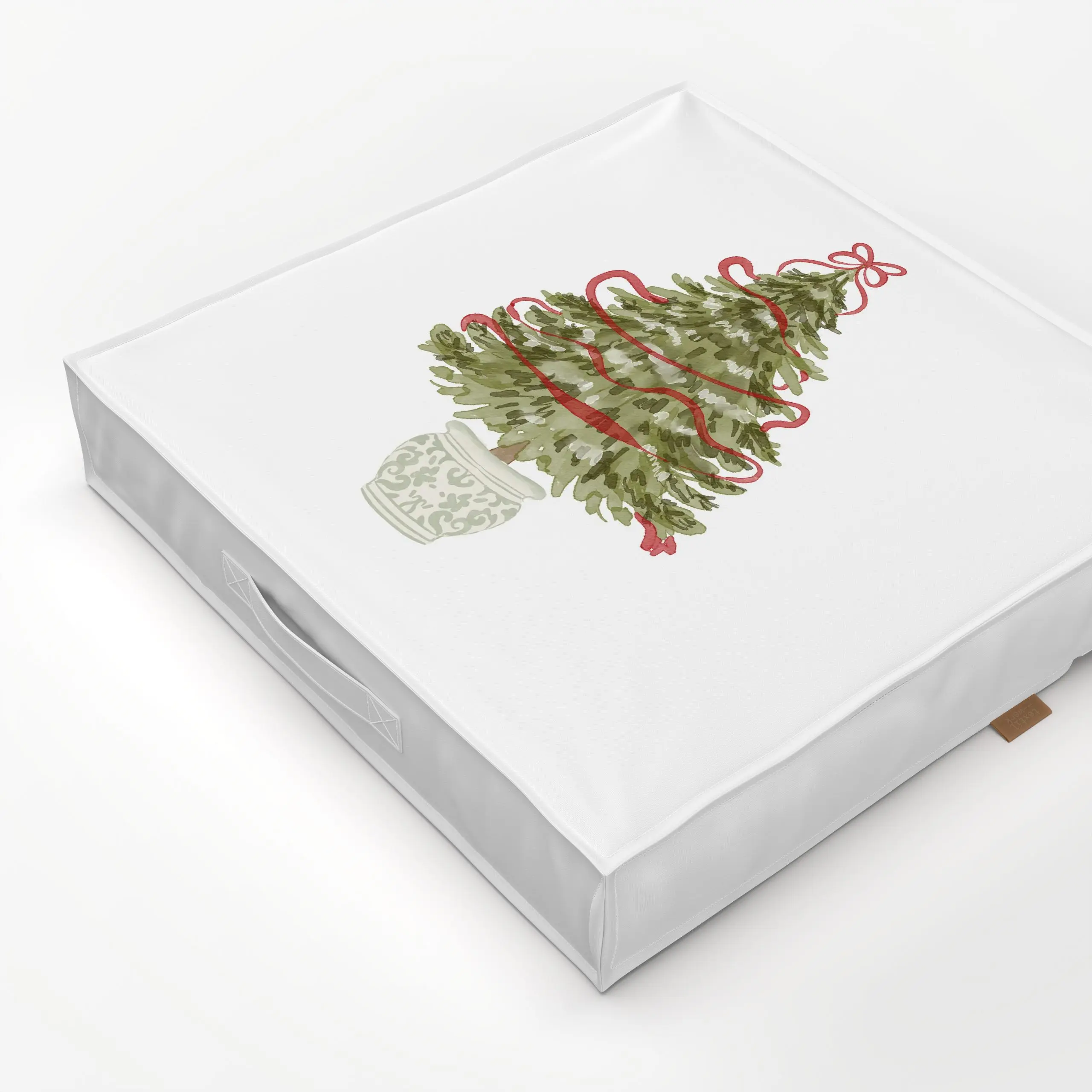 Bodenkissen Weihnachtsbaum Nostalgie 1 - Weihnachten - von „Uta Naumann"; Wasserfarben, Tannenbaum, Weihnachtsbaum, landhaus...