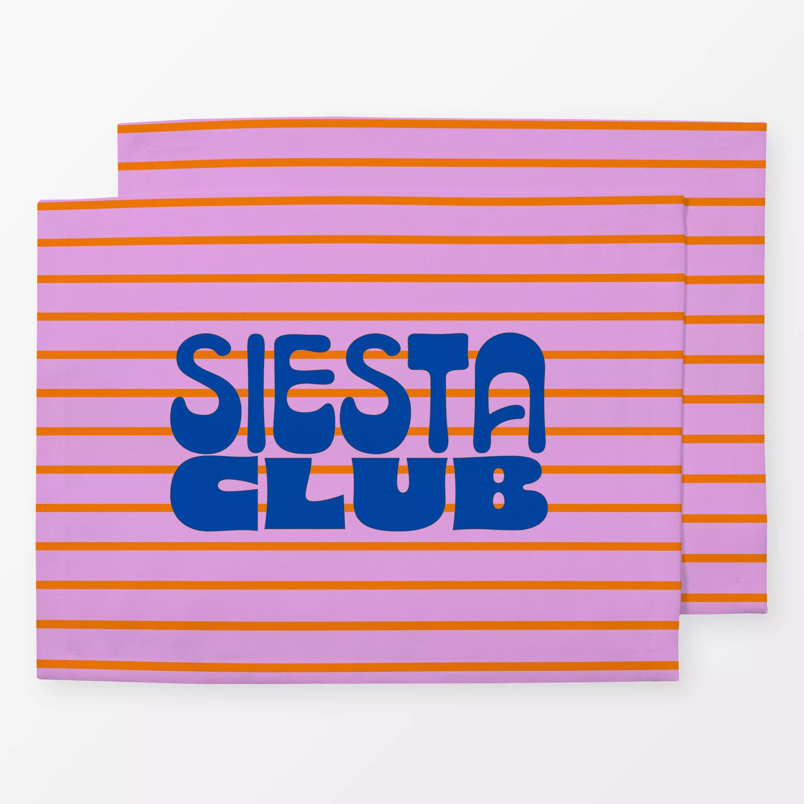 Tischset siesta club stripes - Sprüche & Schriftzüge, Symbole & Muster - von „Patries Elisabeth"; Linien, Orange, Sommer, st...