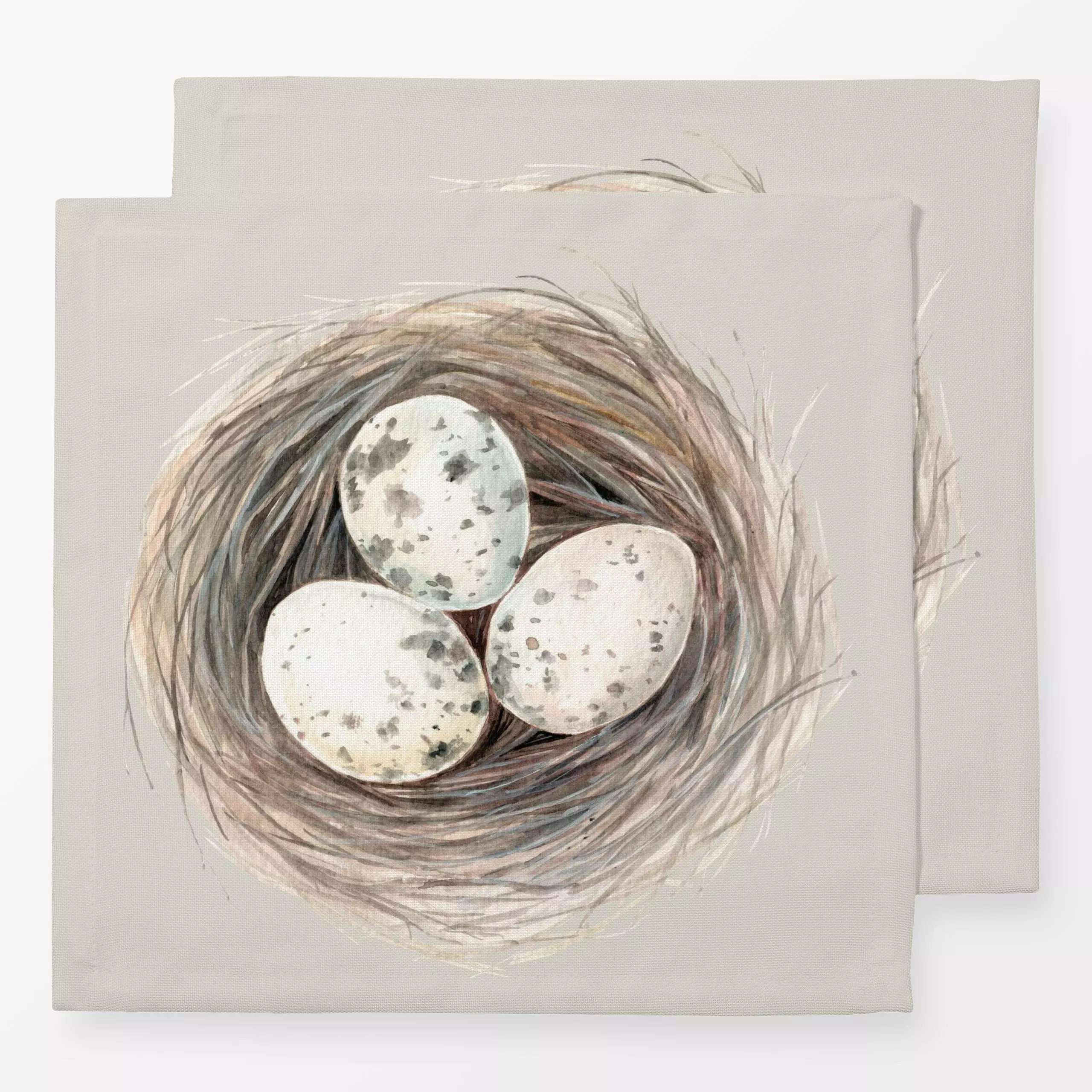 Servietten Nest mit 3 Eiern - Frühling, Anlässe - von „Katrin Graff"; Aquarell, Ostern, landhaus, Geschenk, watercolor, Oste...