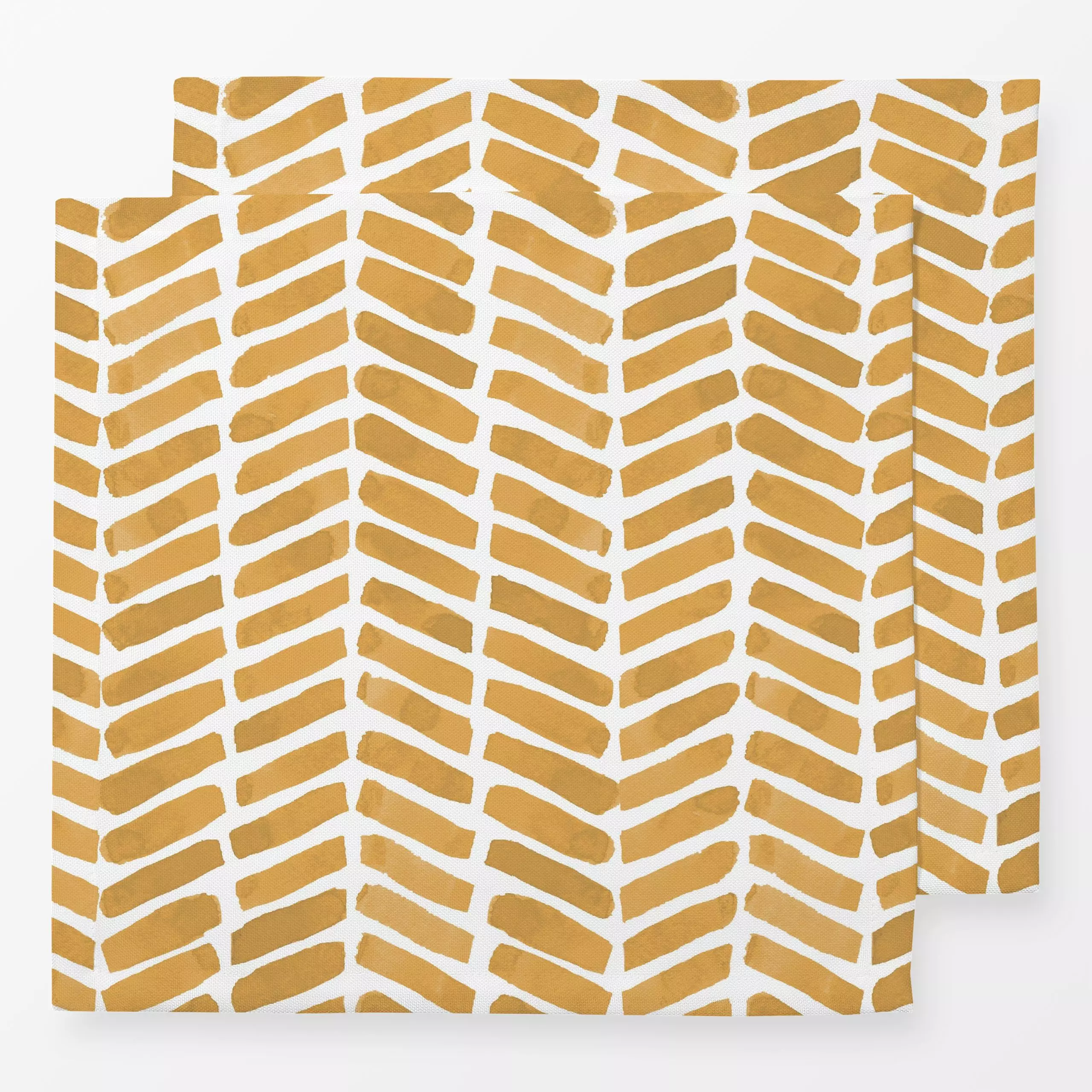 Servietten Chevron Aquarell Honig Gelb - Sommer, Symbole & Muster - von „Mareen Heinz"; Aquarell, Sommerblumen, gelb, Zickza...