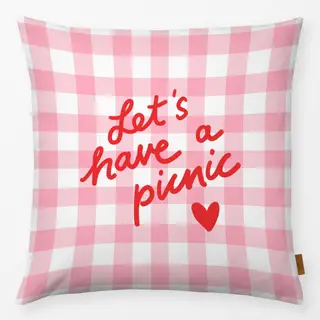 Kissen Let’s have a picnic rosa