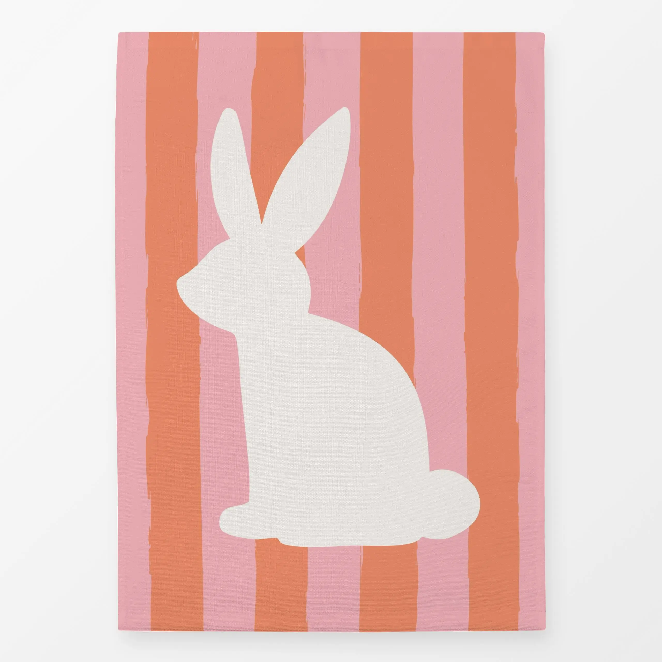 Geschirrtücher Hasen Streifen rosa - Frühling, Tiere, Ostern - von „Kruth Design"; Streifen, Hase, Osterhase, outdoor, Frueh...