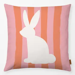 Kissen Hasen Streifen rosa